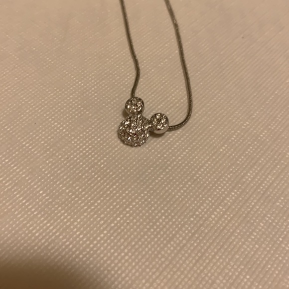 Disney Mickey Mouse Silver rhinestone 18 inch necklace - Picture 11 of 12
